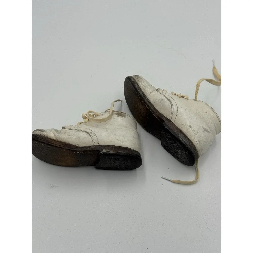 1940's Pair Of Baby Shoes Leather Vintage Antique Unisex Toddler Infant